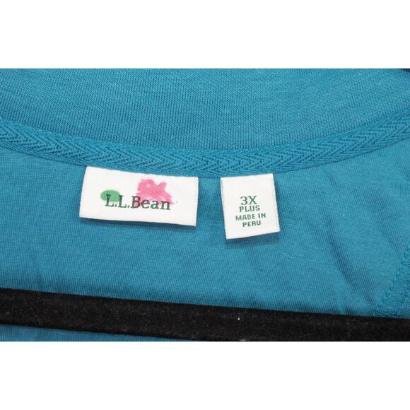 LL Bean Quilted Full Zip Sweatshirt Deep Turquoise 3X Plus - Picture 7 of 12